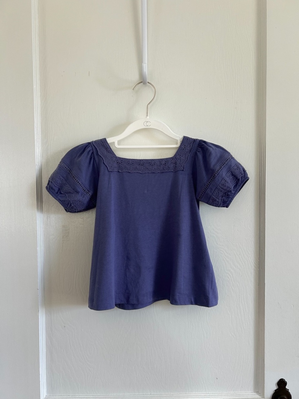 Mini Boden 4-5Y Eyelet Trimmed Top